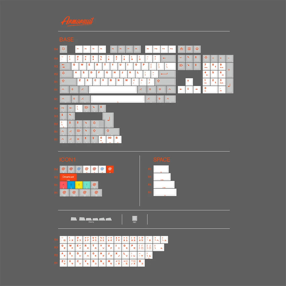 ArmorSuit Dreamcast PBT Keycaps