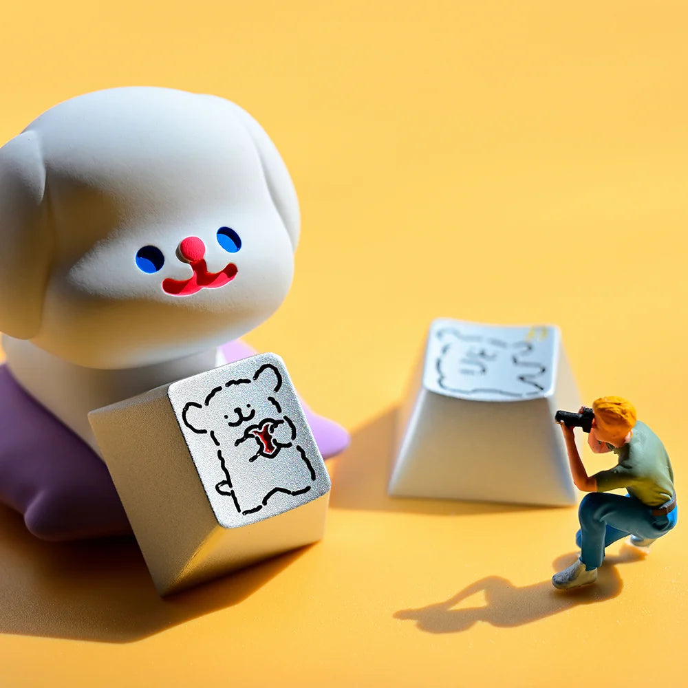 Line Puppy Maltese Aluminum Alloy Keycap